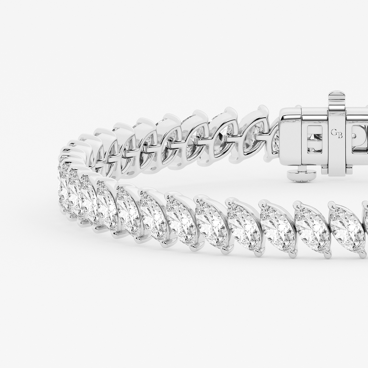 Additional Image 1 for  10 ctw Marquise Lab Grown Diamond Diagonal Tennis Bracelet - 6 Inches